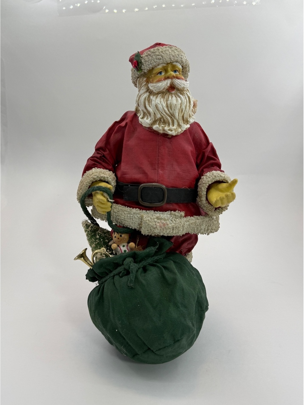 Vintage Kurt Adler Santa Claus Cloth Mache Figurine With Toy Bag (x01/110)